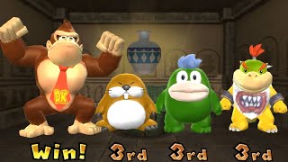 Mario Party 9 Minigame - Donkey Kong Vs Monty Mole Vs Spike Vs BowserJr