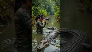 Fearless Female Photographer Meets Giant Alligator Unreal Jungle Encounter