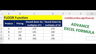 Advanced Excel Floor Function