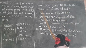 Major Dhyan Chand part5 Class4 Unit 2 Meanings,plurals,opposites,verb forms,c.questions by Revathi