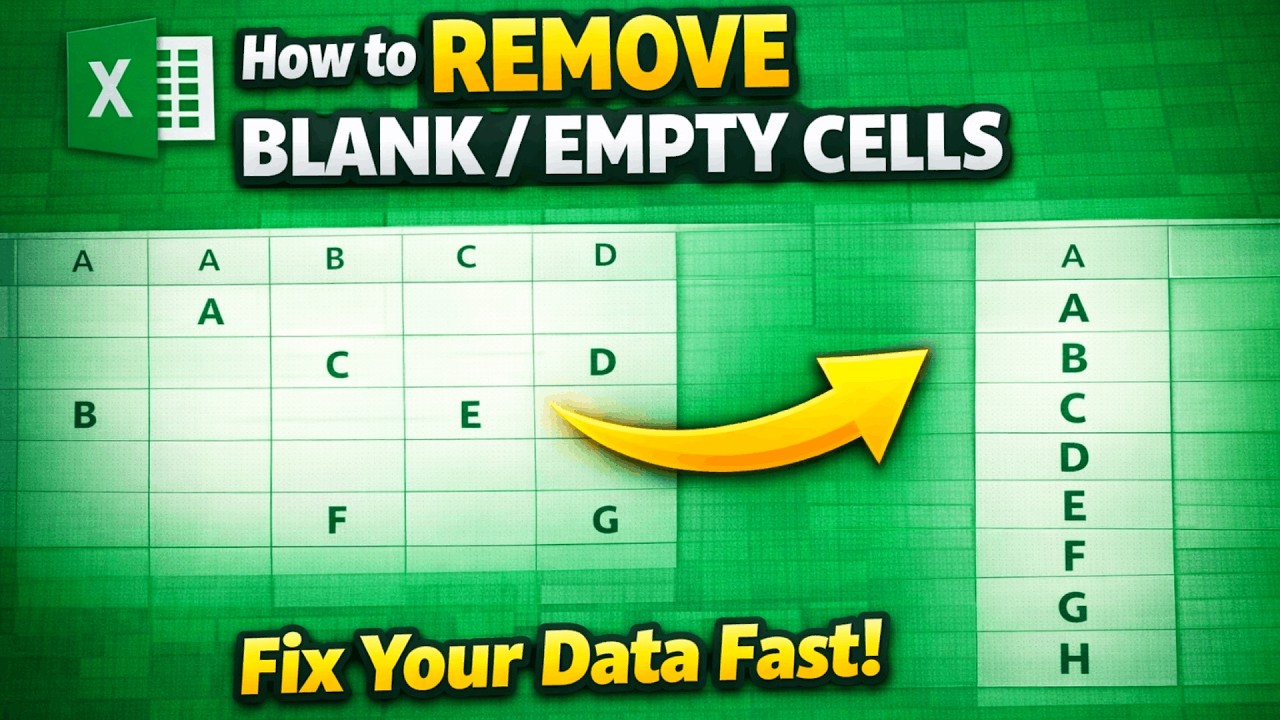 How to Remove Blank or Empty Cells in Microsoft Excel - YouTube