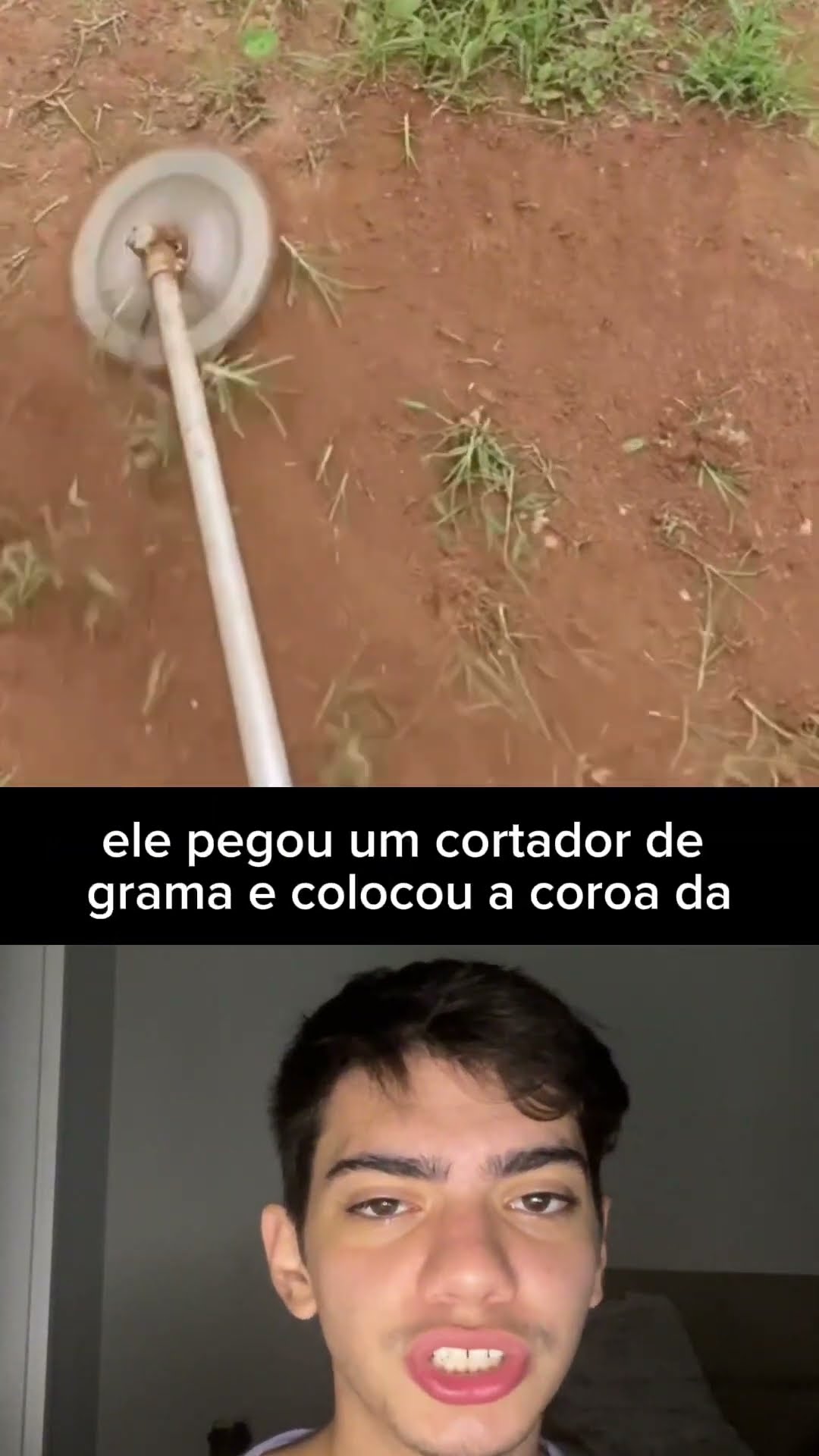 Cortador de grama com coroa de bicicleta ??‍♂️ Genialidade pra capinar sem esforço!