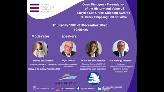Open e-dialogue: Greek Shipping Hall of Fame and Lloyd’s List Greek Shipping Awards (10-12-2020)