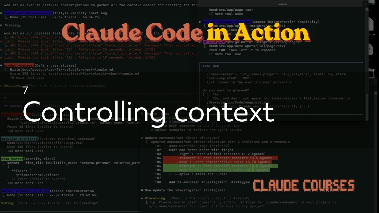 7. Controlling context - Claude Code in Action - Claude course - YouTube