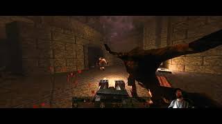 Quake RTX - The Castle of the Damned - E1M2 @ 640 X 480 Ray Tracing