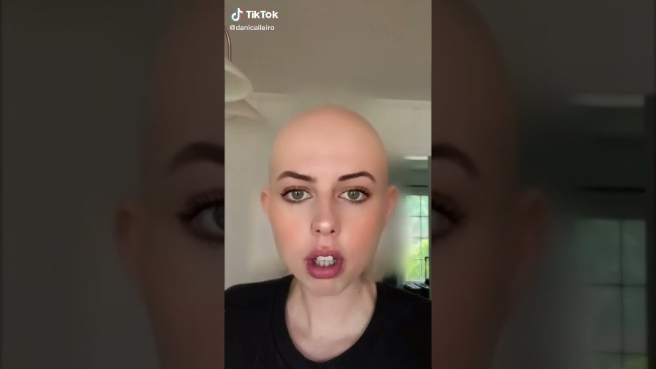 Dani Calleiro (Cimorelli) Using A Bald Head Filter On TikTok - YouTube