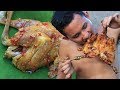 Primitive Technology: Cooking Chicken with Banana Flower in the Forest