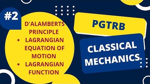 Classical Mechanics I D