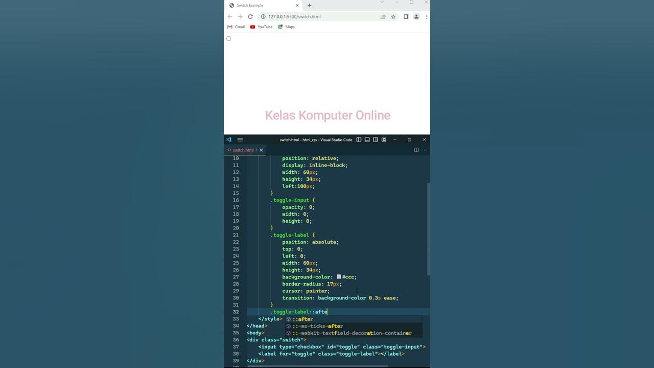 Coding HTML dan CSS: Tombol Switch HTML - YouTube