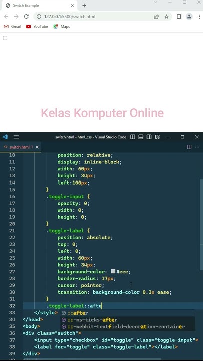 Coding HTML dan CSS: Tombol Switch HTML - YouTube