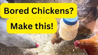 Give Your Bored Chickens Something To Do With This Simple Craft! #chickens #diy #yogihollowfarm