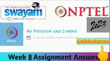 Air Pollution and Control || NPTEL week 8 assignment answers 2023 || #nptel #airpollutioncontrol