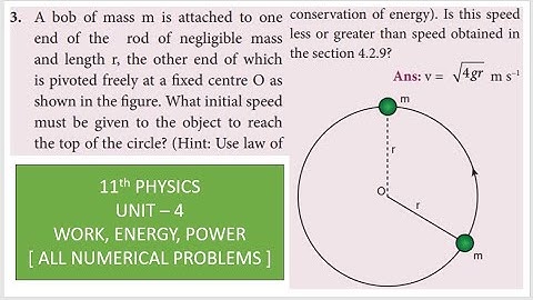 11th PHYSICS   UNIT   4   WORK, ENERGY, POWER   ALL  NUMERICAL   TN BOARD