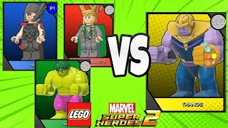 THOR HULK E LOKI VS THANOS BATALHA DE VINGADORES GUERRA INFINITA no LEGO Marvel Super Heroes 2