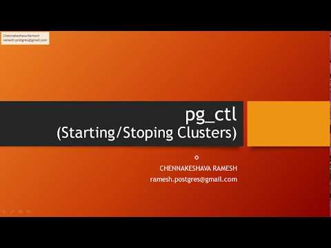 pg ctl for starting stopping cluster