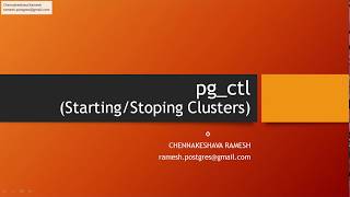 pg ctl for starting stopping cluster Wealth