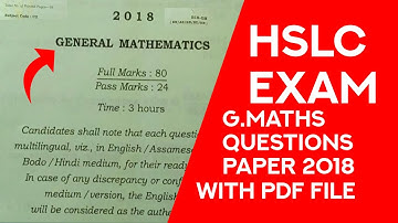 General Mathematics || Hslc Exam questions paper|| 2018