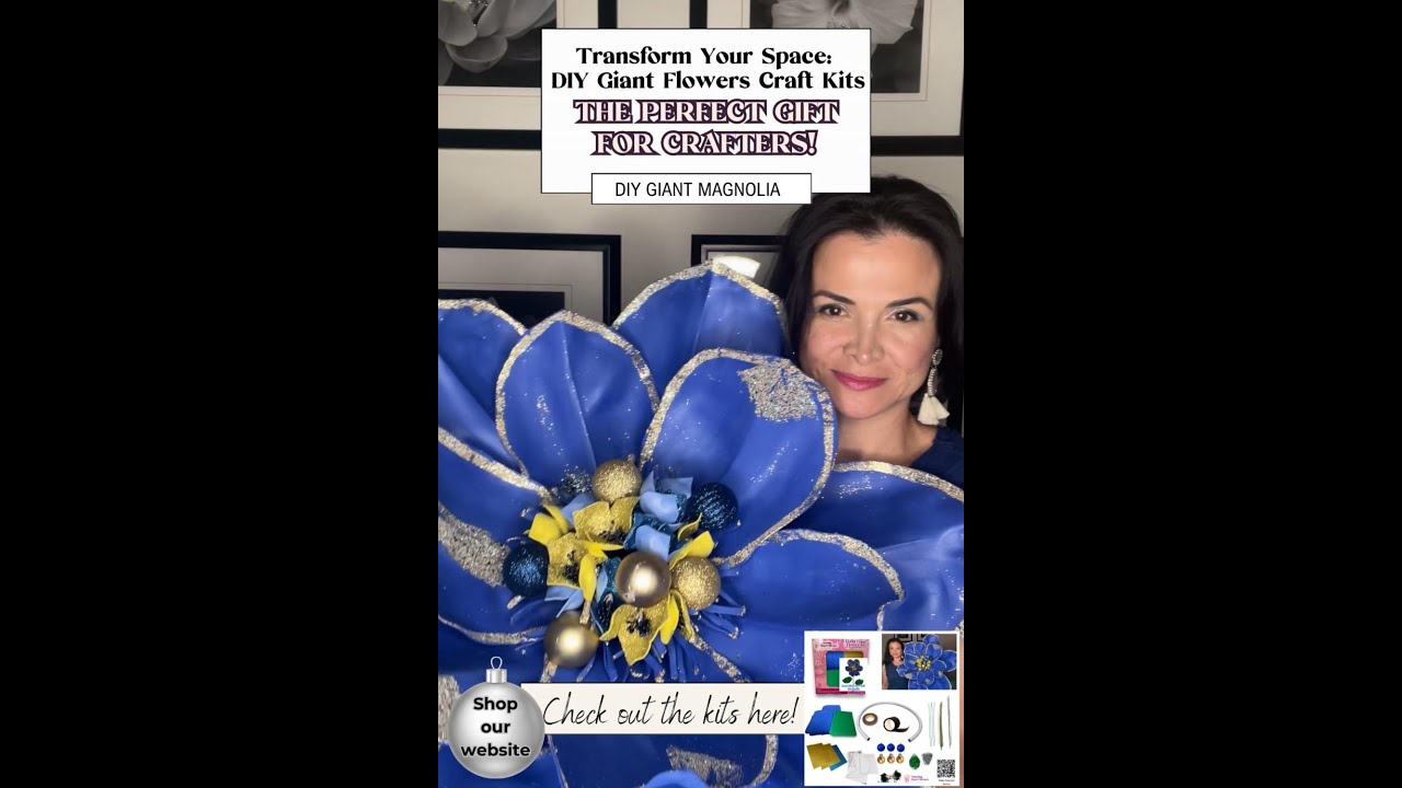 🎄Make your Christmas craft dreams come true with this royal blue Christmas Magnolia Giant Flowe...