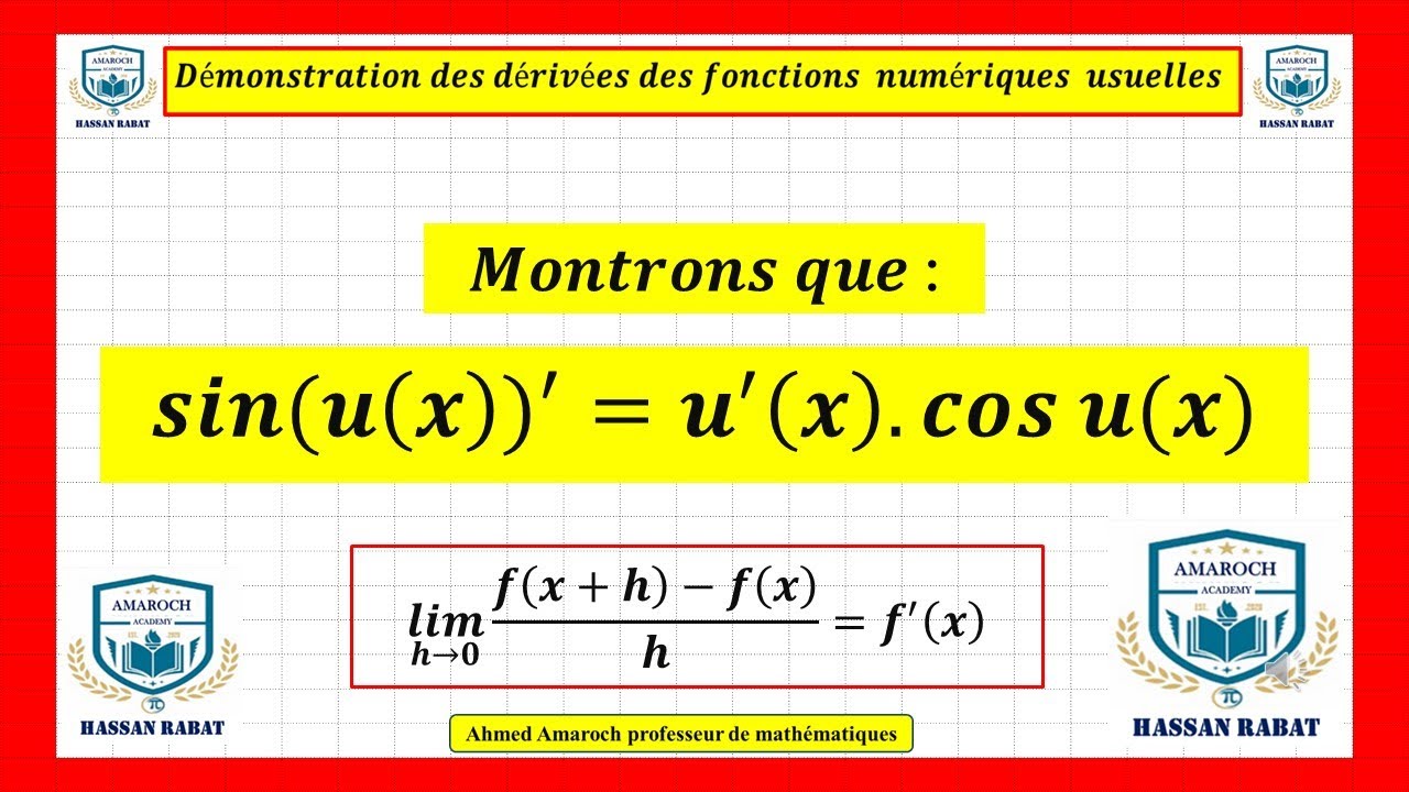 Dérivée de sin(u(x)) (démonstration) 1Bac YouTube — free download