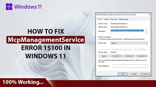 How to Fix Mcp Management Service Error 15100 | Quick Fix Error 15100 | Windows 10 and 11