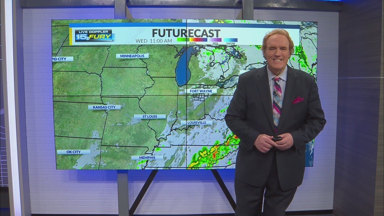 Clouds stick around with a sprinkle possible - YouTube