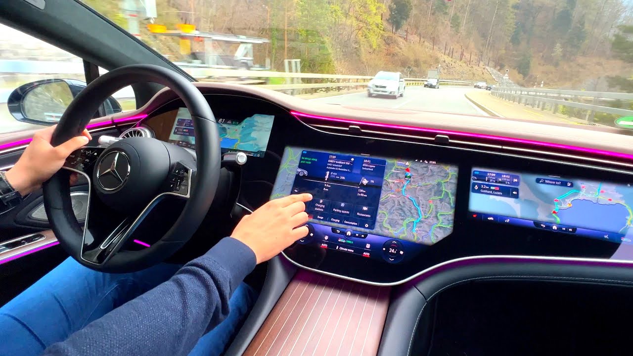 Mercedes EQS 580 2022 года | Полное путешествие на электромобиле S-класса AMG. Обзор интерьера и ...