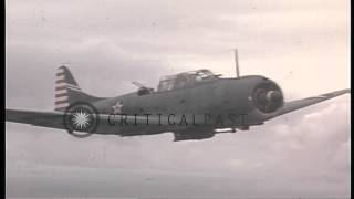 Us Navy Sbd Dauntless Flying In Formation In The United States. Hd Stock Footage