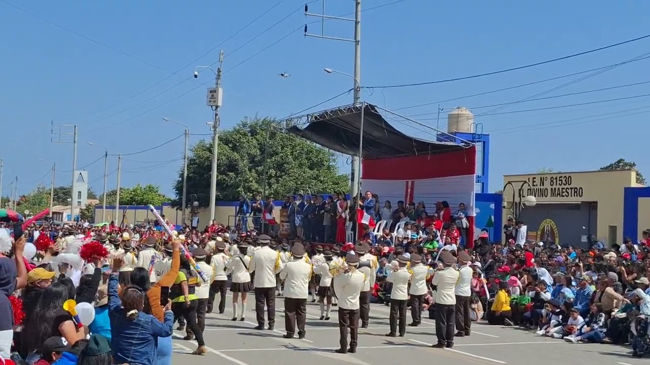 BANDA DE LA IE NUESTRA SEÑORA DEL ROSARIO DE CARTAVIO. Desfile escolar en Cartavio 2024