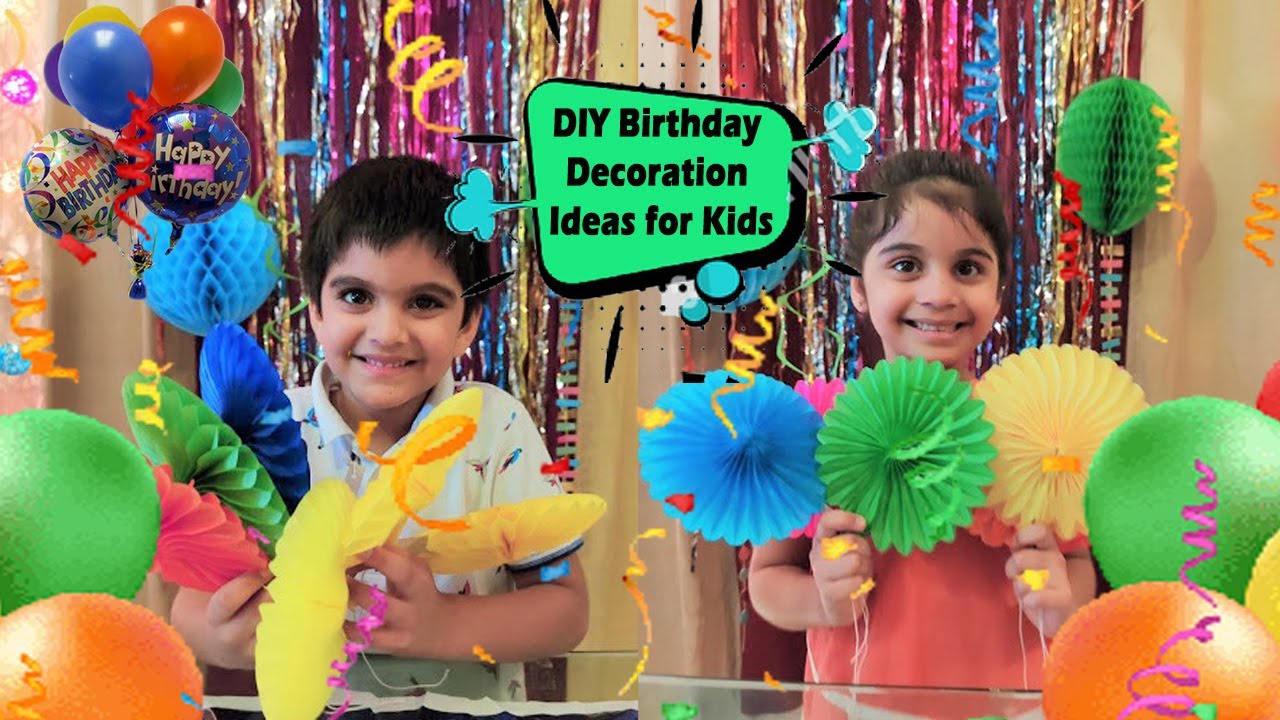 DIY How to Decorate A Birthday Party at home easily for Kids! YouTube