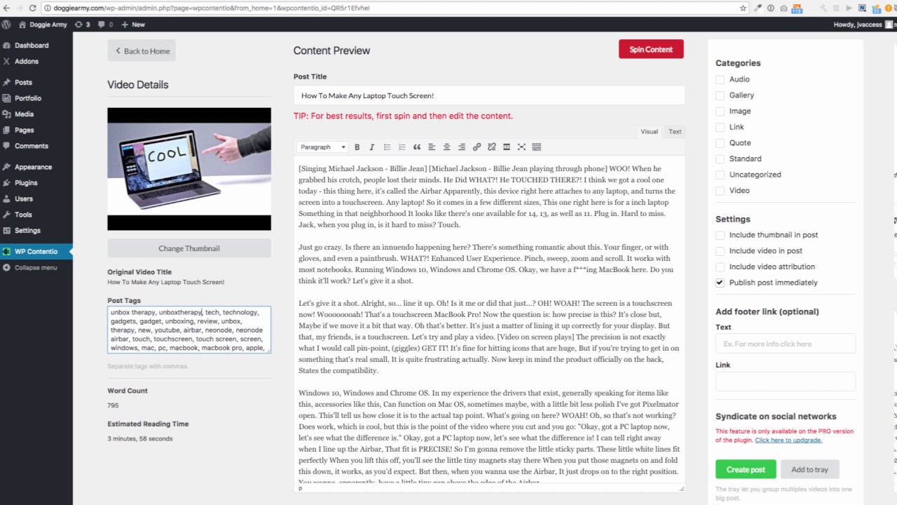 WP Contentio - YouTube