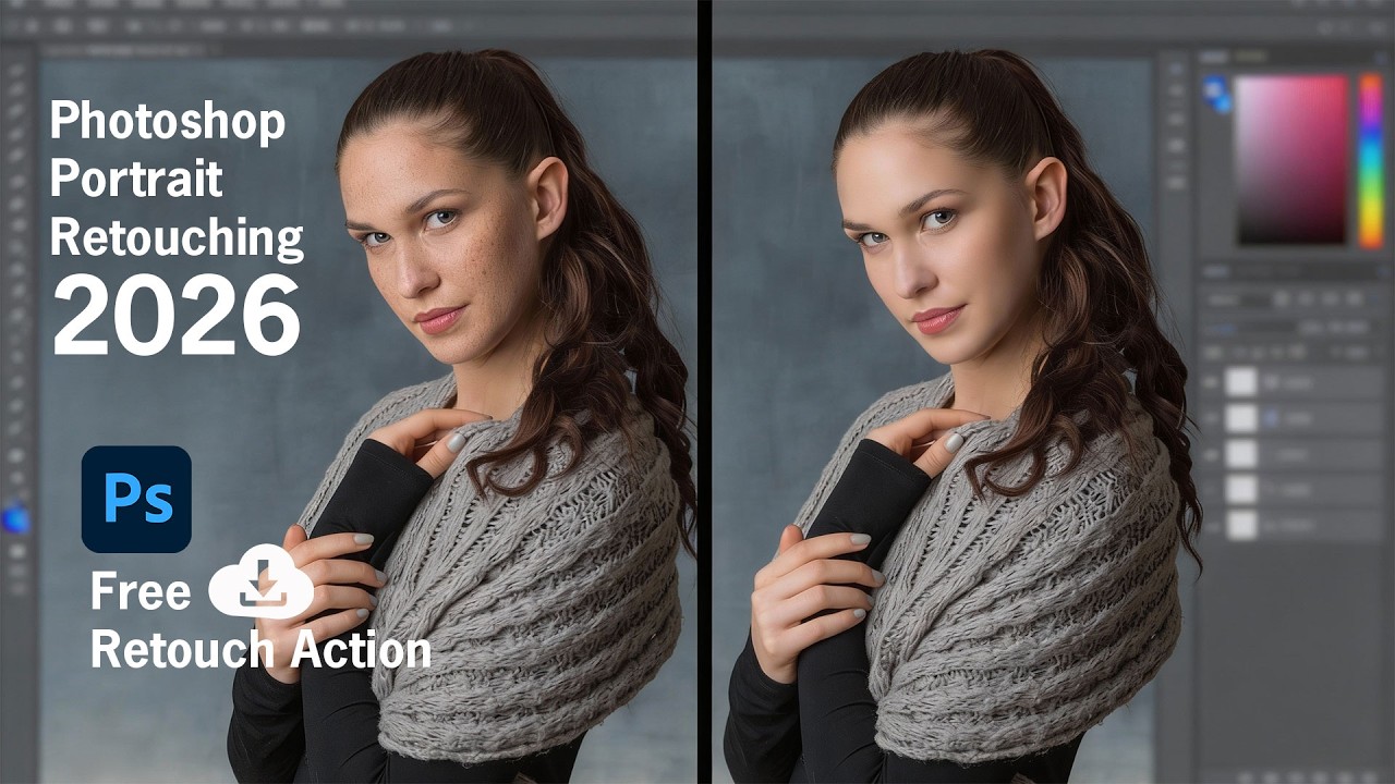 Photoshop Skin Retouching Tutorial | Free Skin Retouch Action