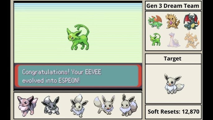 LIVE Shiny Bebe's Eevee after 6,619 soft resets in Pokémon Shining