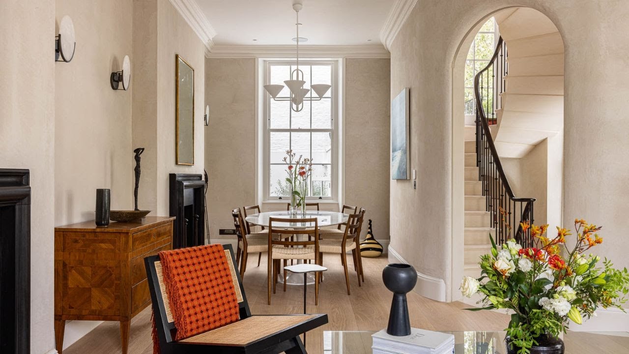 Exquisite Kensington House, for sale with bespoke stone staircase