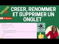 Tuto vba  crer renommer et supprimer un onglet