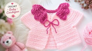 Crochet Baby Bolero Cardigan Tutorial  | Easy Baby Sweater
