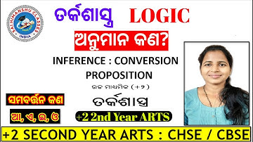 +2 2nd year logic 1st chapter in English to Odia | Immediate Inference | in new syllabus | Part 1