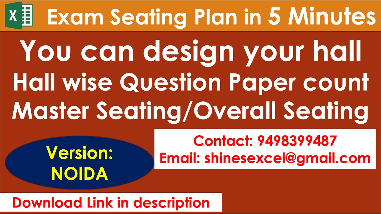 Fully Automatic Seating Plan with customised hall design in Excel using ...
