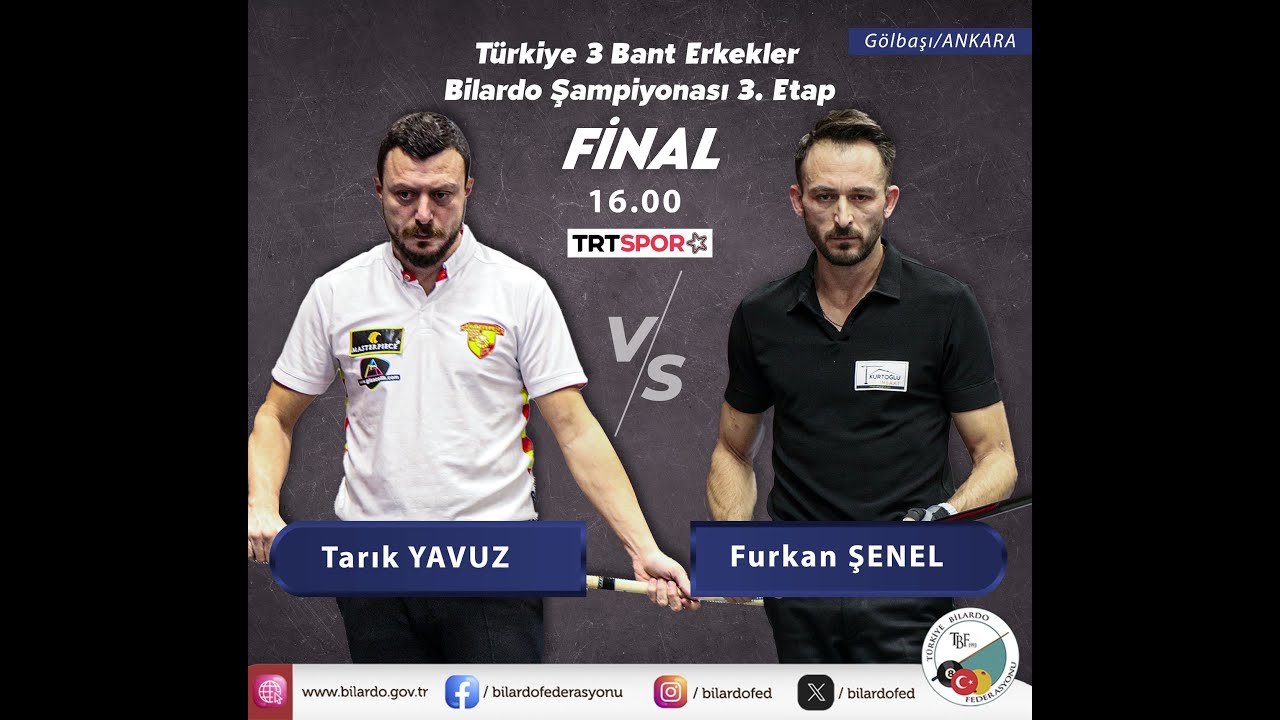 Tarık Yavuz - Furkan Şenel | Türkiye 3 Cushion Billiard Championship 2023 3rd Stage Final