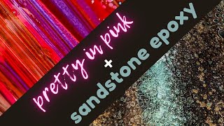 Pretty in pink epoxy 🐷 and sandstone countertop (TikTok Live 1/15/24)
