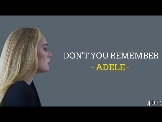 Adele - Don't You Remember (Lirik dan Terjemahan) class=