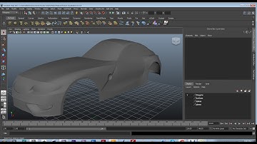 Maya Automobile Modeling 9:Turning NURB Surfaces into Polygons.
