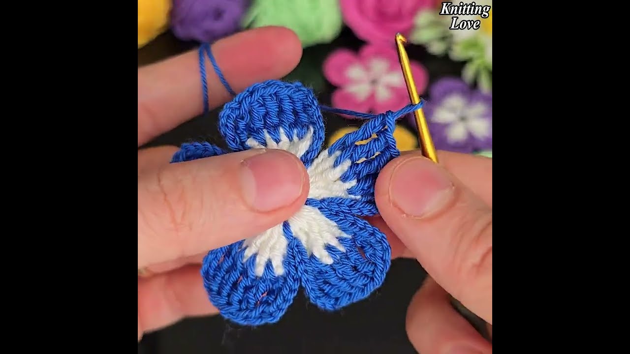 🌸 How to Crochet Easy 5 Petal Flower 🌸 Perfect for Bags, Hats & Home Decor