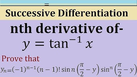 nth derivative of tan inverse x || successive differentiation b.a./b.sc first semester