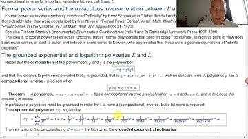 Advice | Formal power series and the miraculous relation between  E (exp) and L (log)  | Wild Egg