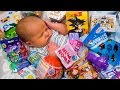 HUGE Happy Birthday Surprise Present from Isaac Blind Bags Surprise Eggs Wagon Toys Kinder Playtime