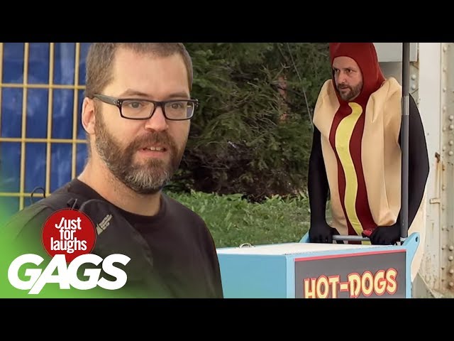 Dog Goes After Hot Dog Man Prank