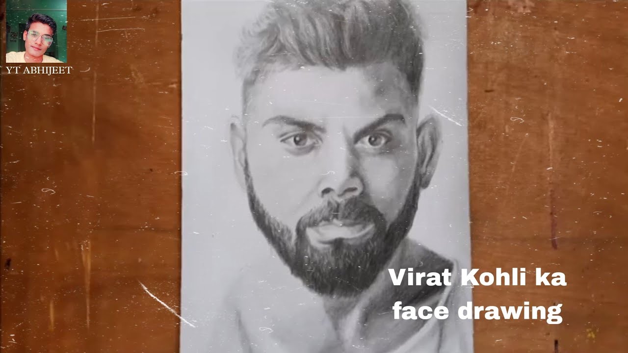 Virat Kohli ka face drawing 🎨ll Virat Kohli ka face ️ art viralvideo YouTube