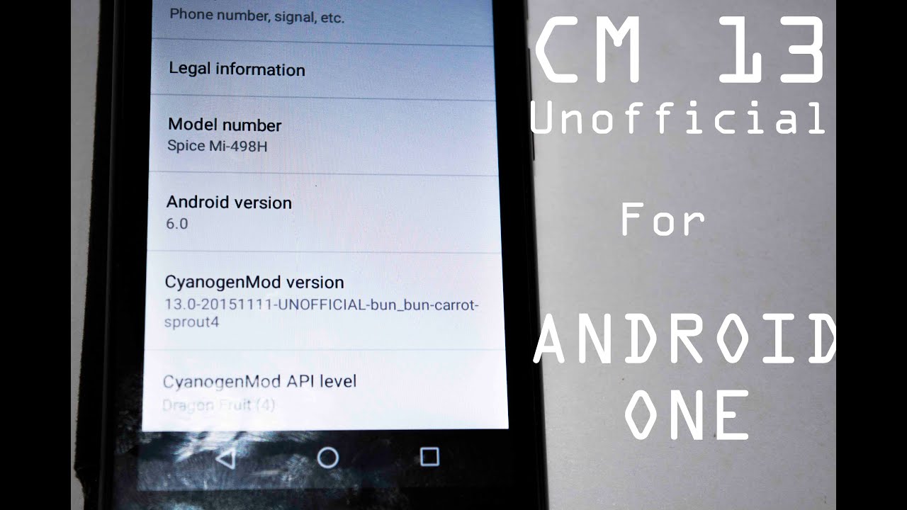 Cyanogenmod 13 Marshmallow For Android One [sprout 4 and 8] YouTube