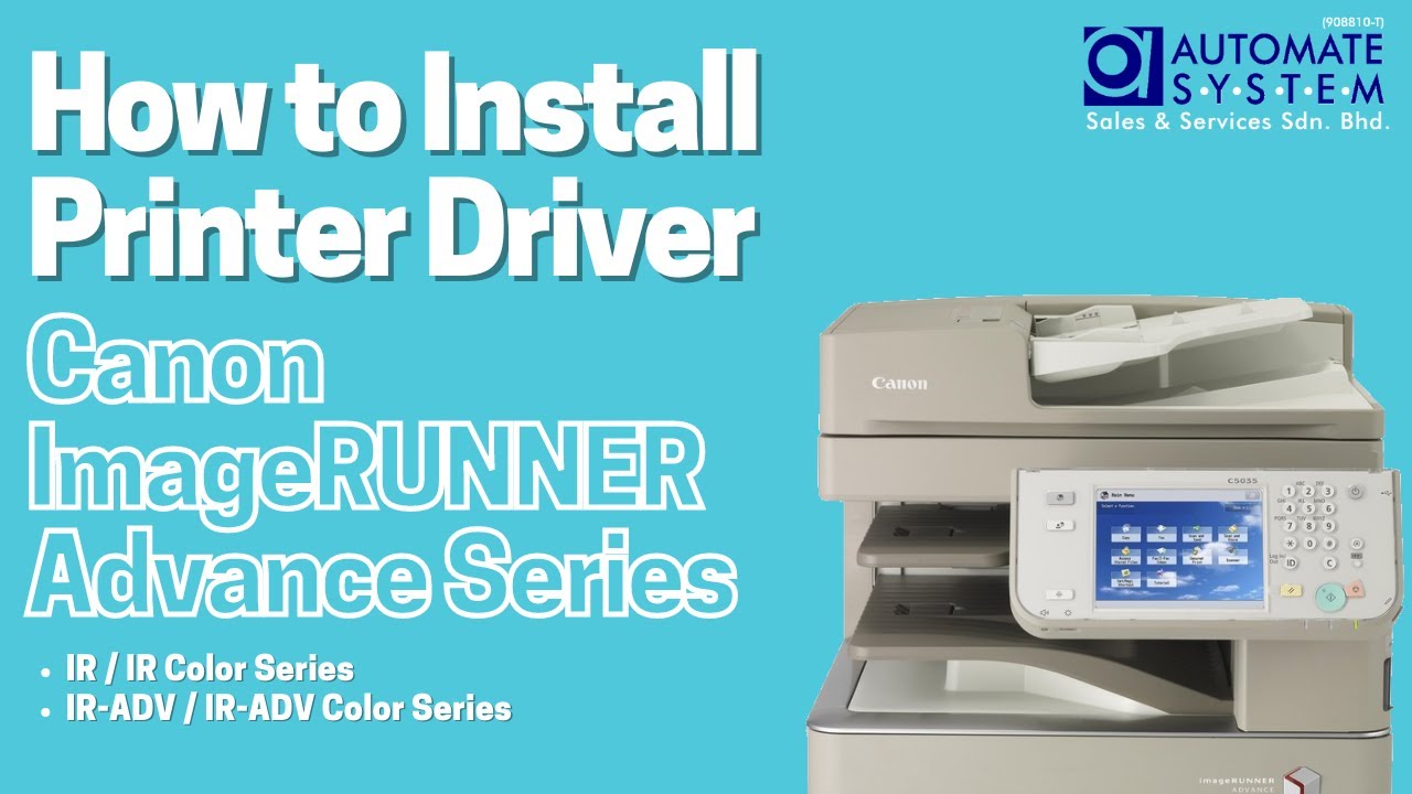How To Install Printer Driver For Canon Imagerunner Advance Series Youtube