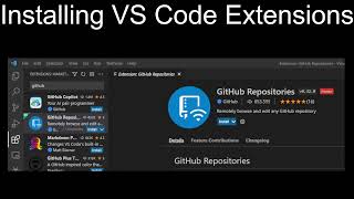 Installing VS Code extensions - GitHub Repositories